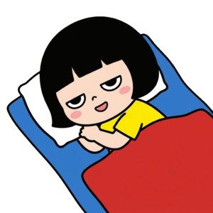 園児がお昼寝しているイラストのイラスト（カラー）