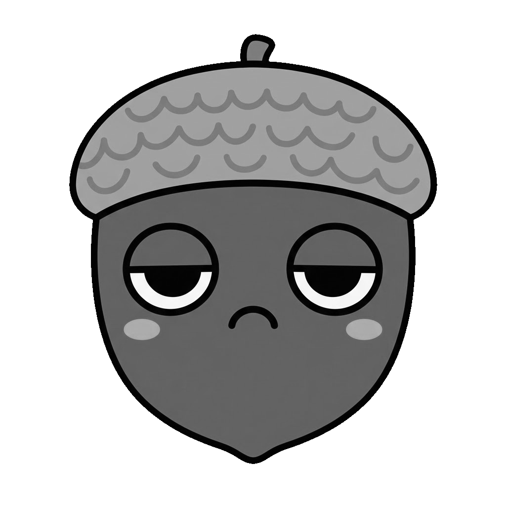 木の実のかわいいイラスト(モノクロ)