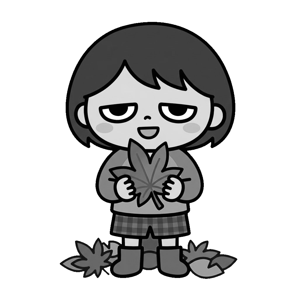 子供向けのかわいいイラスト(モノクロ)