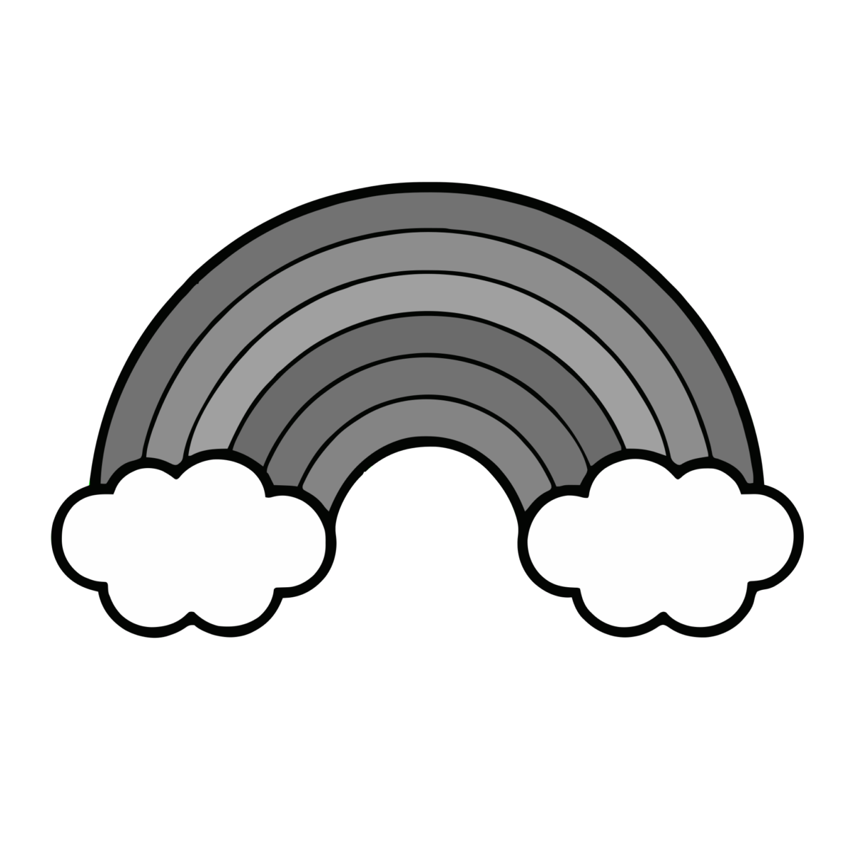 虹のイラスト（モノクロ）