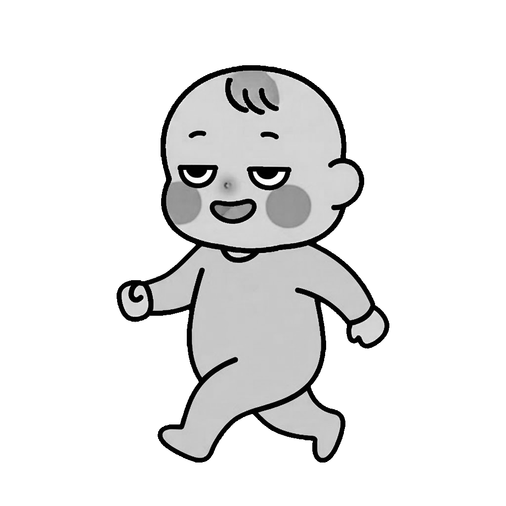 にくのかわいいイラスト（モノクロ）