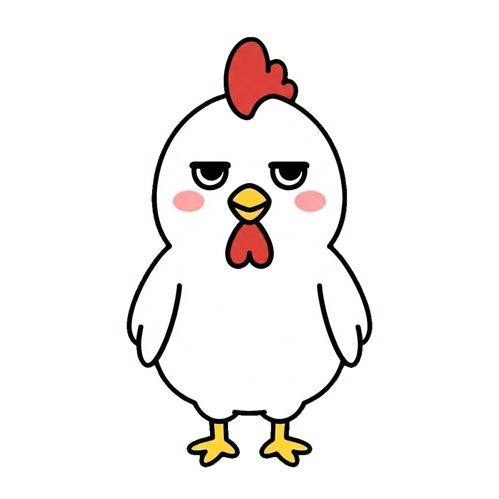 にわとり（かわいい）のイラスト（カラー）