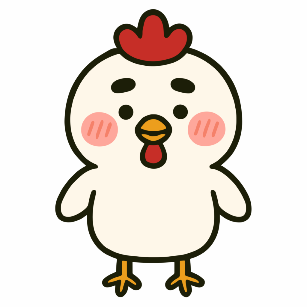 かわいいニワトリのイラスト無料ダウンロード（カラー）