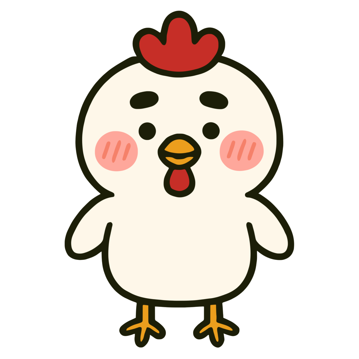 かわいいニワトリのイラスト無料ダウンロード（カラー）