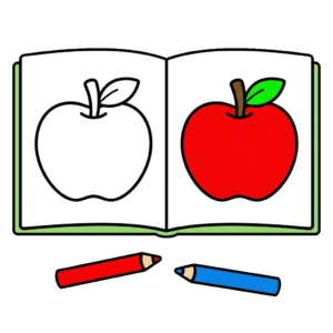 ぬりえの本のイラスト（カラー）