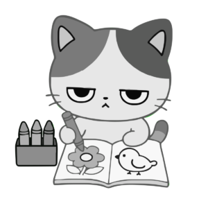 ぬりえのイラスト（かわいい）（モノクロ）