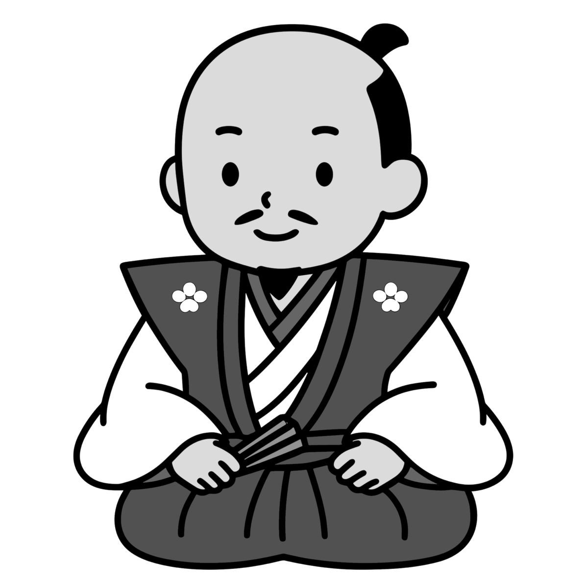 織田信長のイラスト無料ダウンロード（モノクロ）