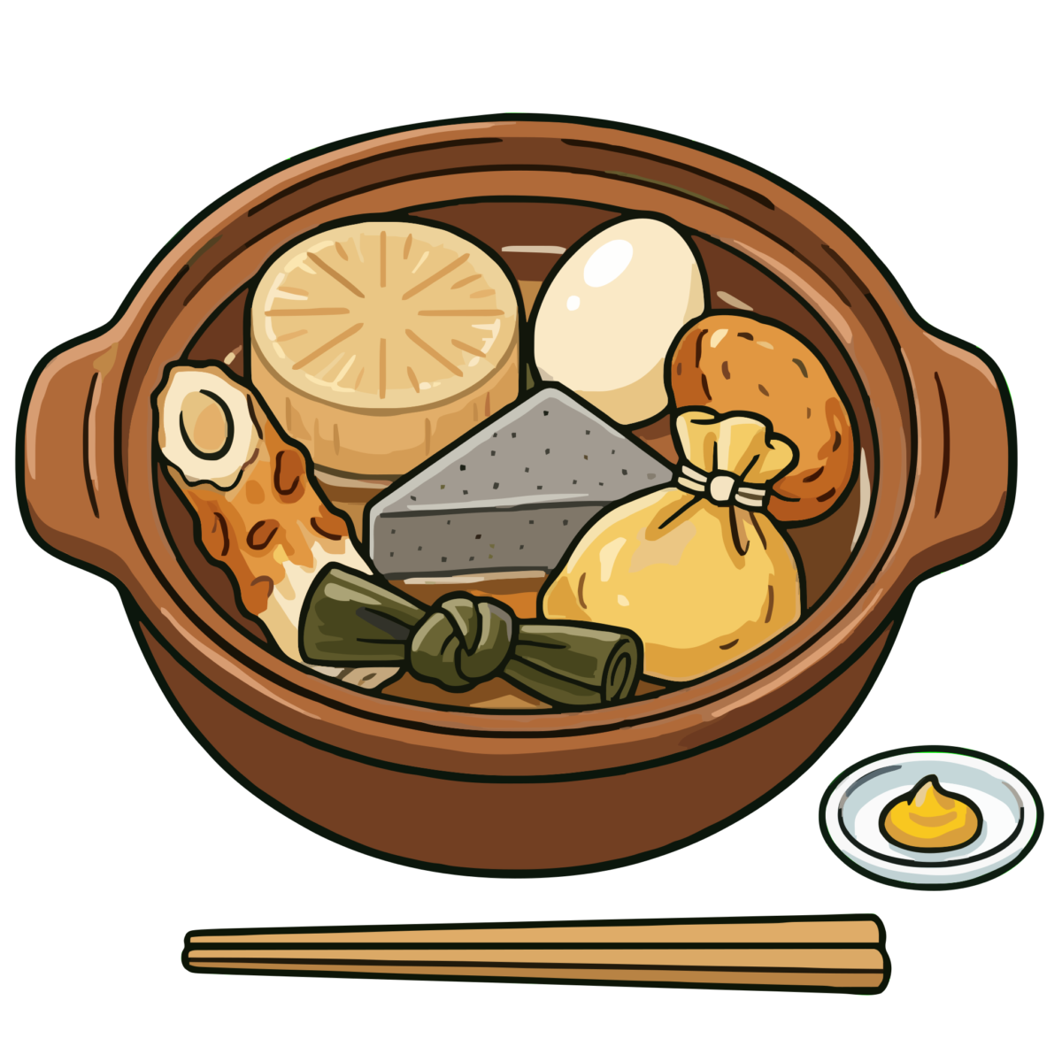 おでん鍋のイラスト無料ダウンロード（カラー）