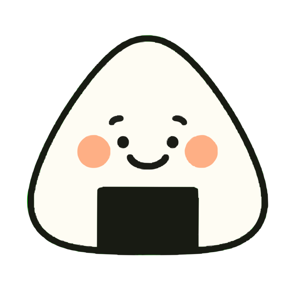 にこにこおにぎりのイラスト無料ダウンロード（カラー）