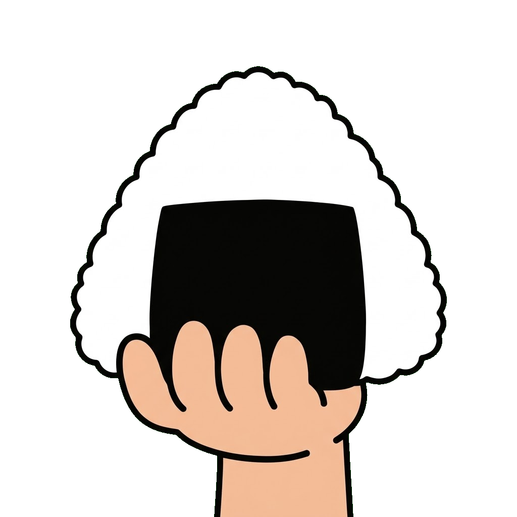 おにぎりを持つ手のイラスト（カラー）