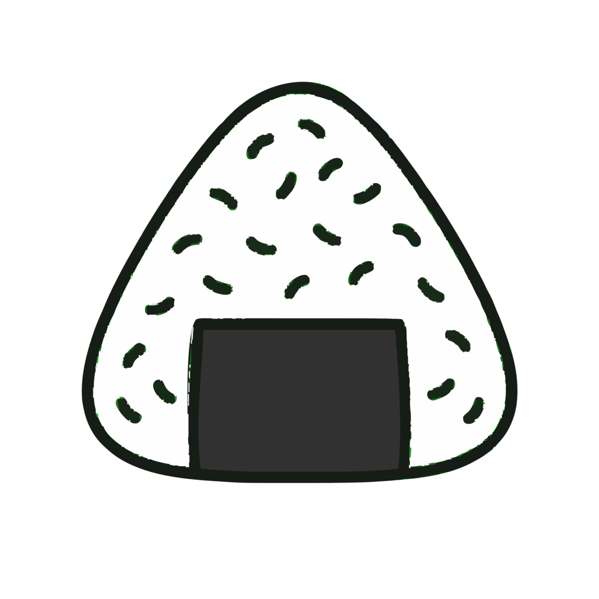 おにぎりのイラスト無料ダウンロード（モノクロ）