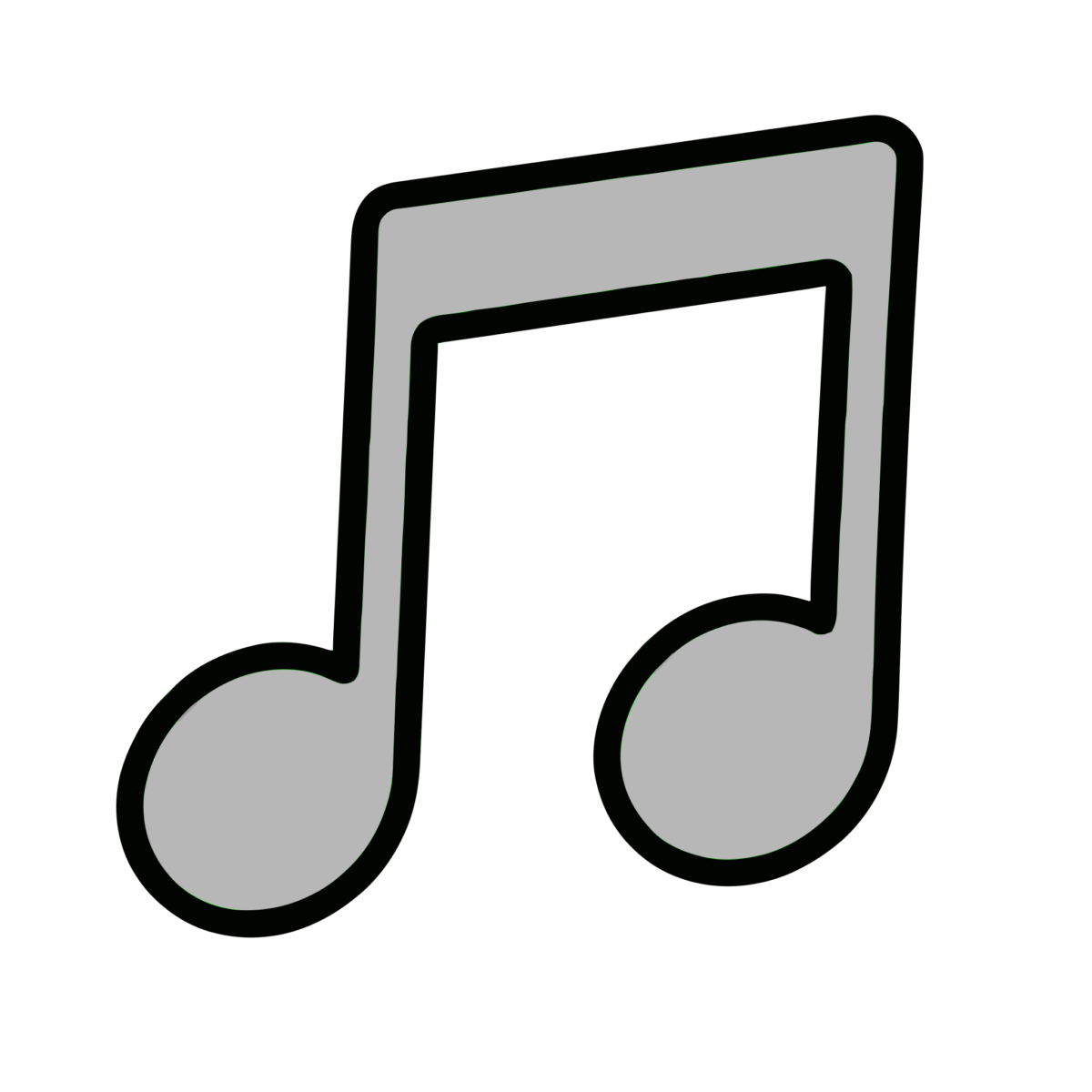 音符のイラスト（音楽・かわいい）（モノクロ）