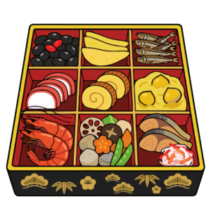 おせち料理のイラスト無料ダウンロード（カラー）
