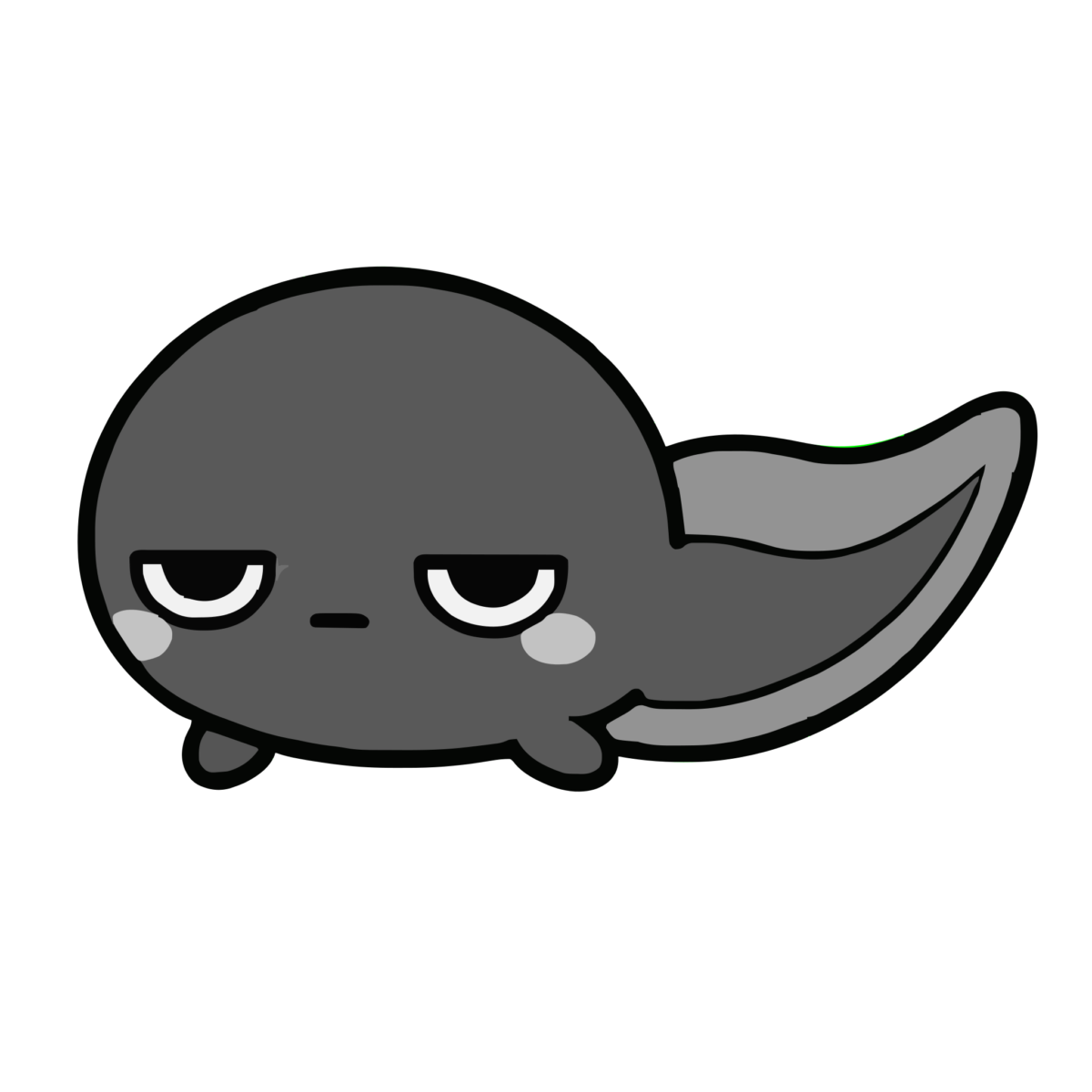 おたまじゃくしのイラスト（かわいい）（モノクロ）