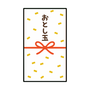 お年玉袋（白・金の紙ふぶき）