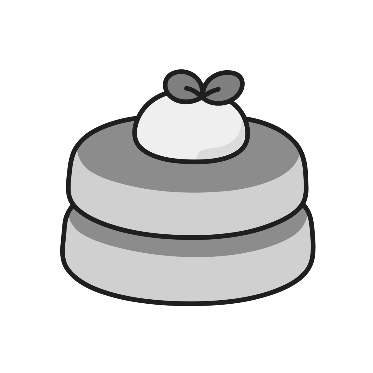 パンケーキのイラスト無料ダウンロード(モノクロ)