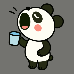 うがいするパンダ