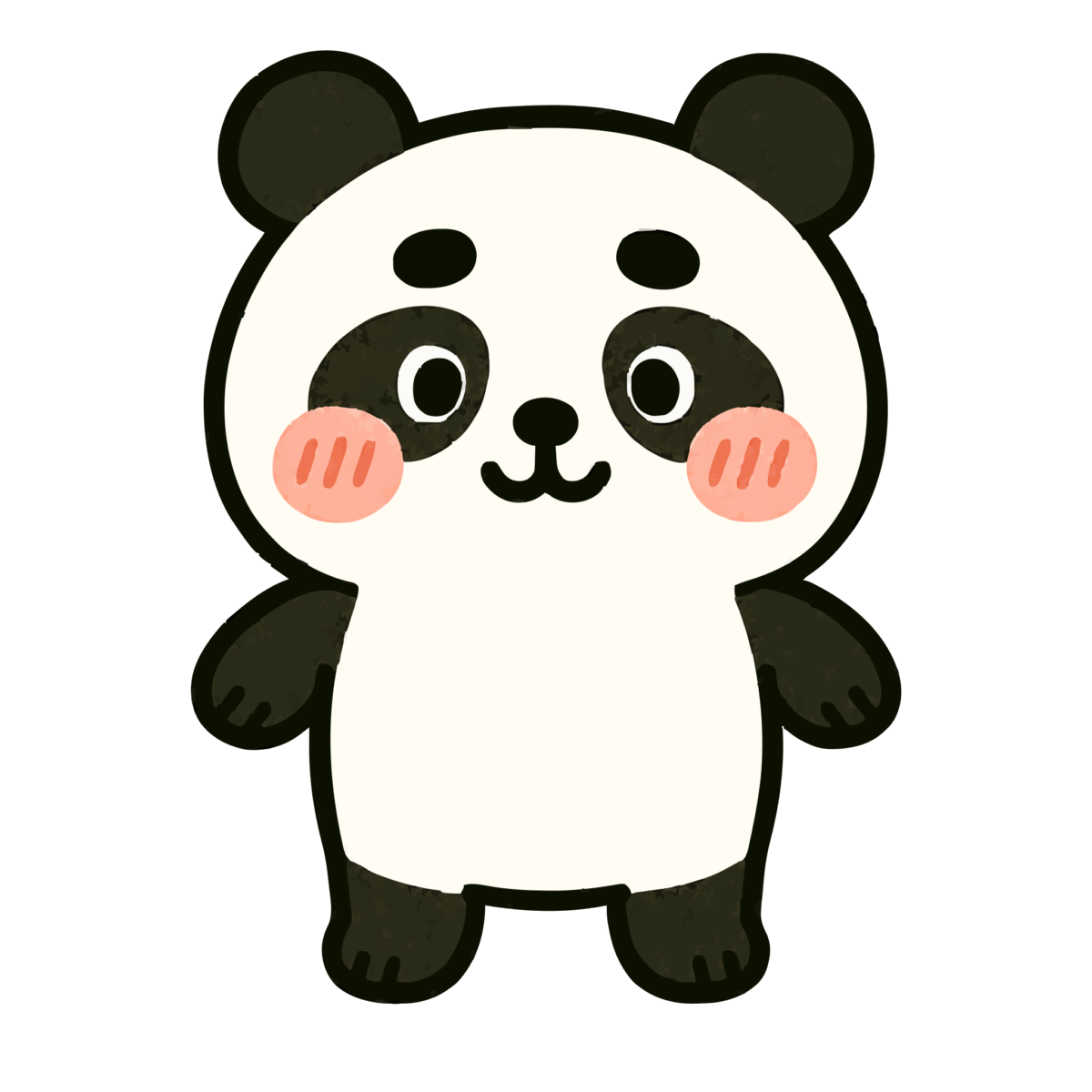 かわいいパンダのイラスト無料ダウンロード（カラー）