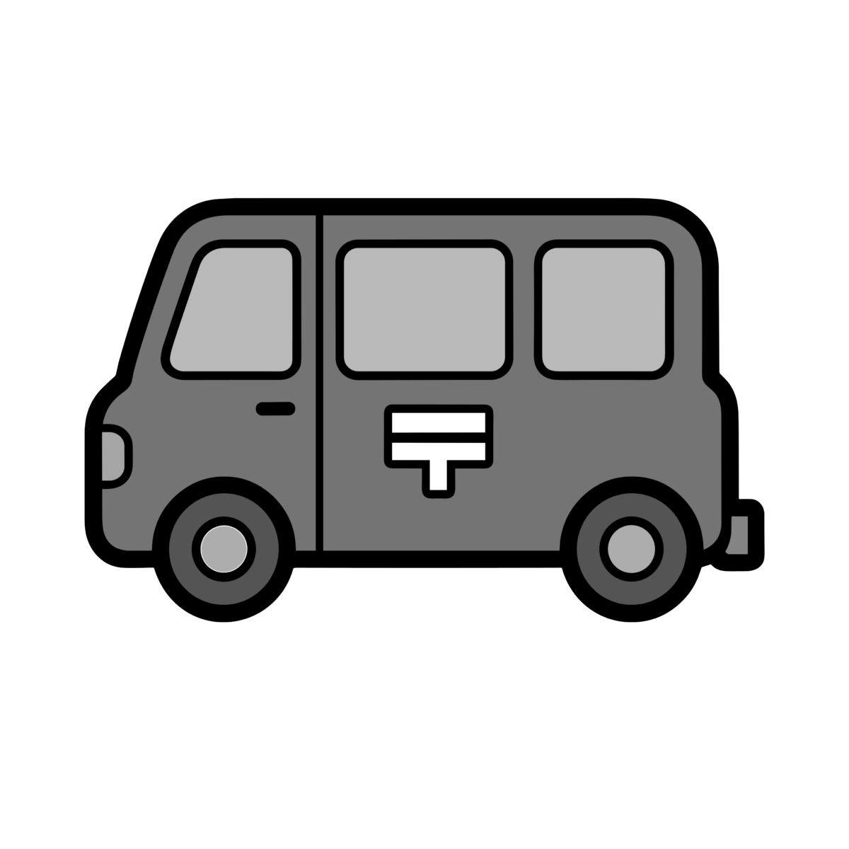 郵便車のイラスト無料ダウンロード(モノクロ)