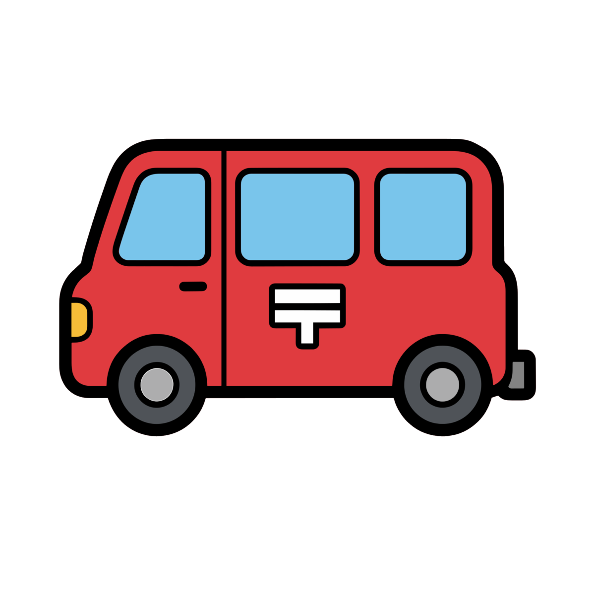 郵便車のイラスト無料ダウンロード(カラー)