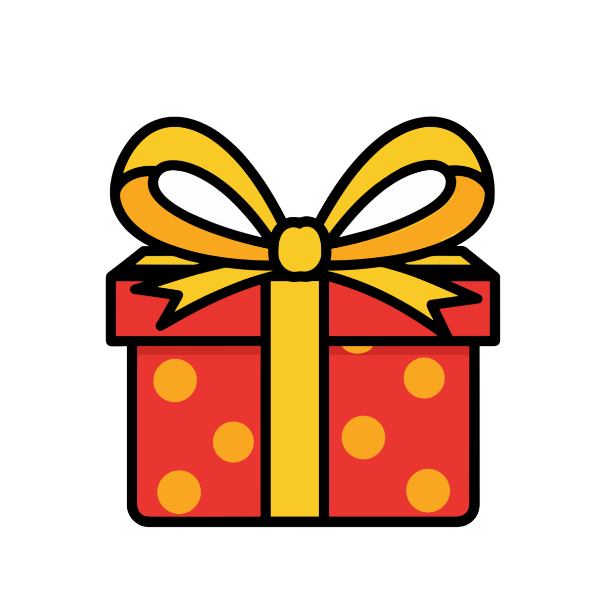 プレゼントの箱（水玉もよう）のイラスト無料ダウンロード（カラー）