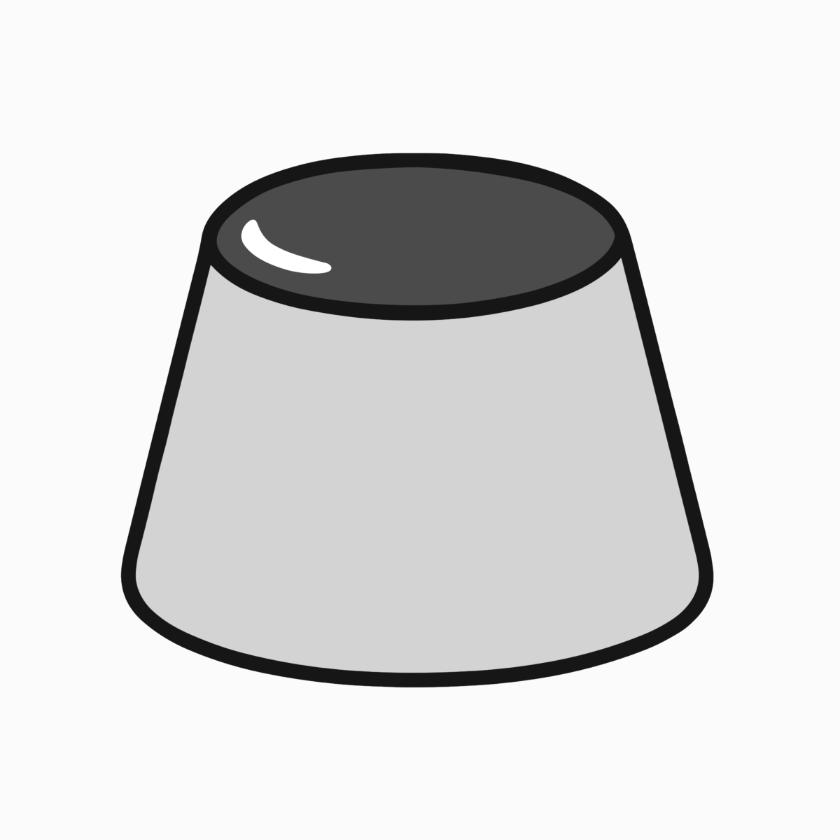 プリン（お皿）のイラスト無料ダウンロード（モノクロ）