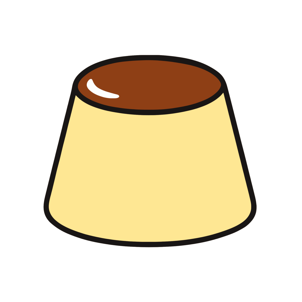 プリン（お皿）のイラスト無料ダウンロード（カラー）
