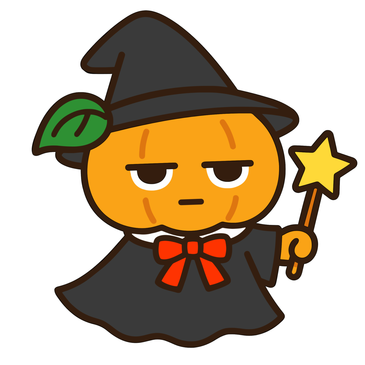 かわいい かぼちゃの魔法使いのイラスト無料ダウンロード（カラー）
