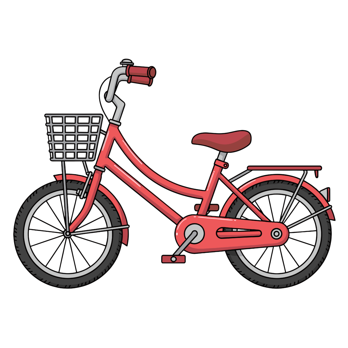 赤い自転車のイラスト無料ダウンロード（カラー）