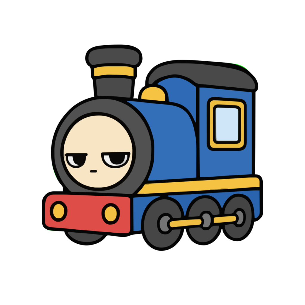 れっしゃのイラスト（かわいい）（カラー）