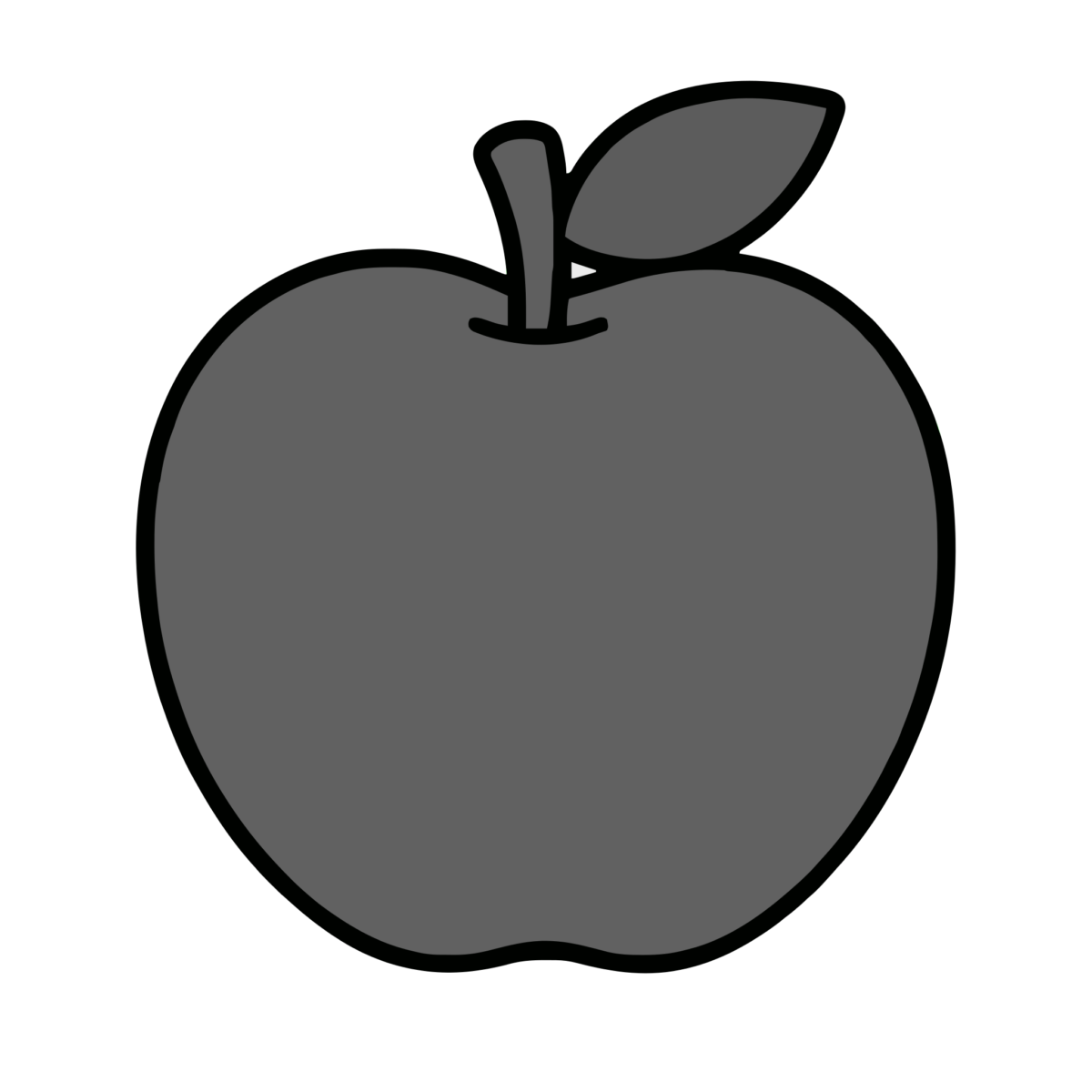 りんごのイラスト（秋）（モノクロ）