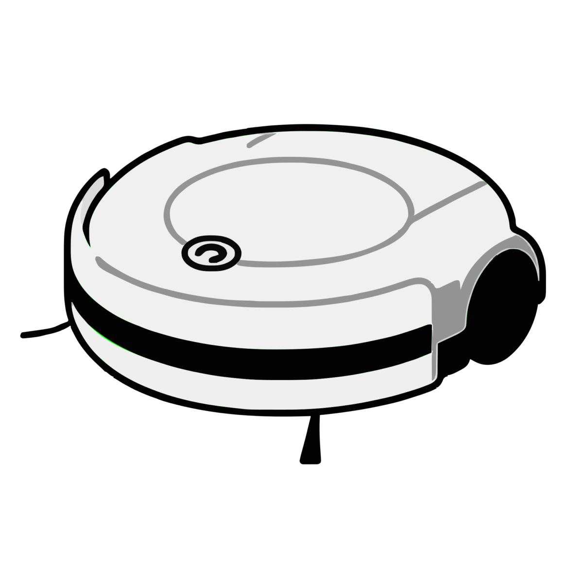 ロボット掃除機のイラスト無料ダウンロード(モノクロ)