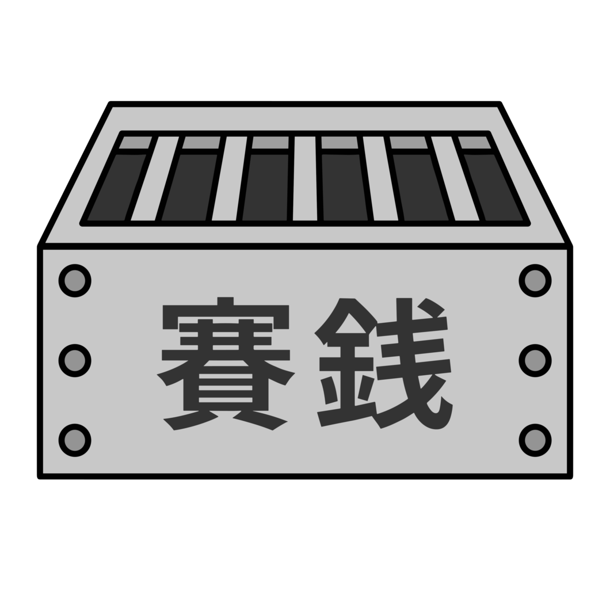 賽銭箱のイラスト無料ダウンロード（モノクロ）