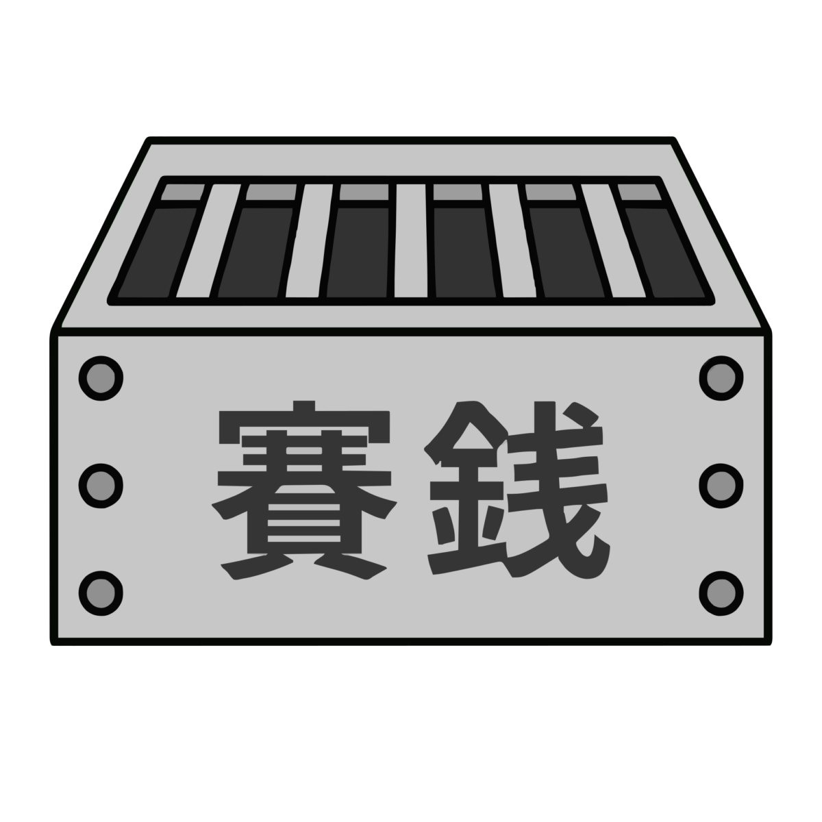賽銭箱のイラスト無料ダウンロード（モノクロ）