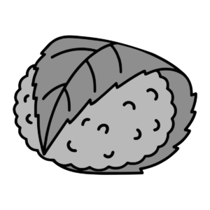さくら餅のイラスト無料ダウンロード（モノクロ）