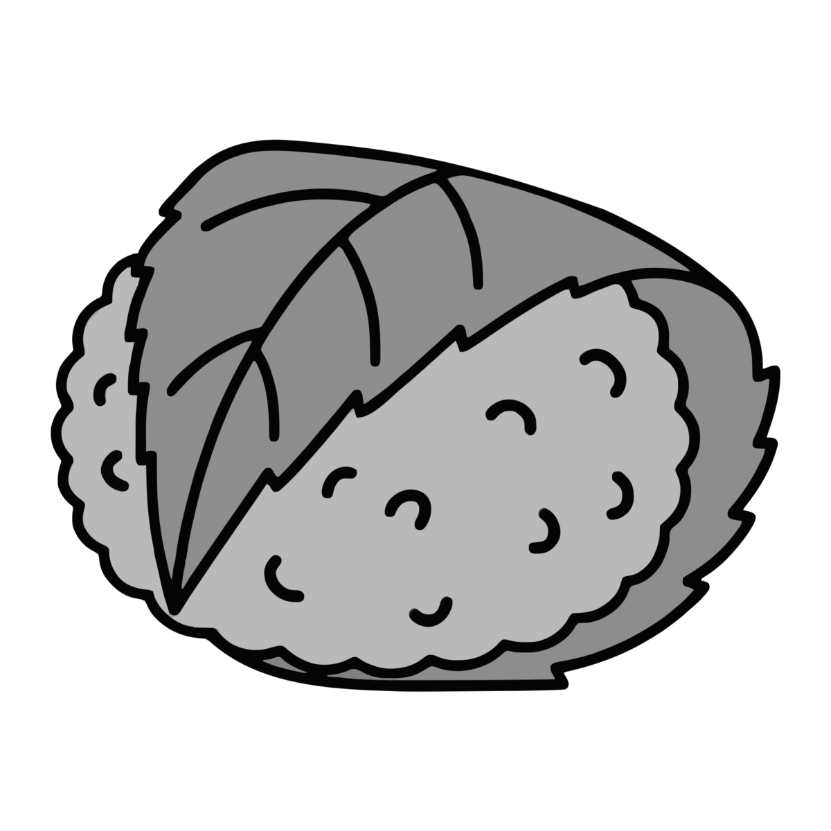 さくら餅のイラスト無料ダウンロード(モノクロ)