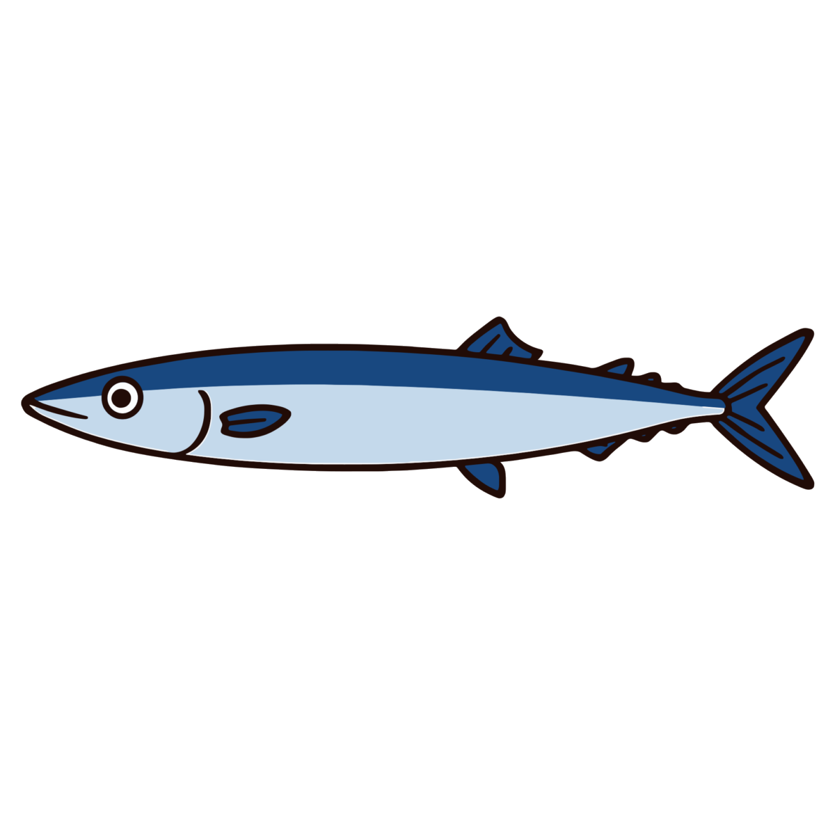 サンマのイラスト無料ダウンロード(カラー)