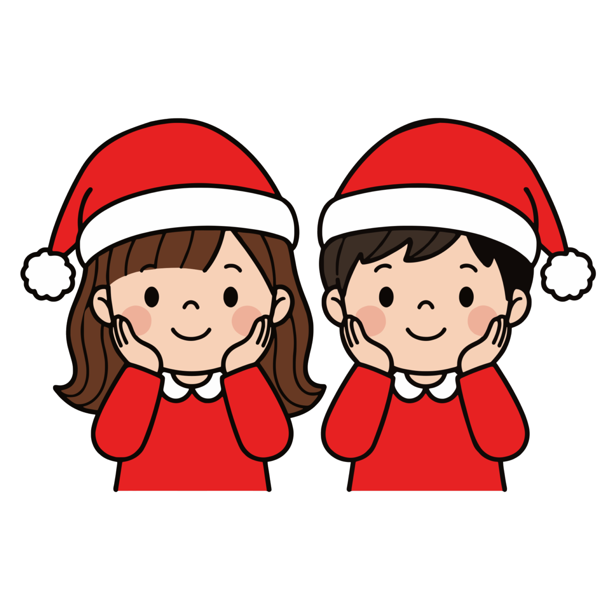 サンタ帽の子どものイラスト無料ダウンロード(カラー)