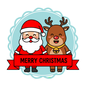 サンタとトナカイのメリークリスマス