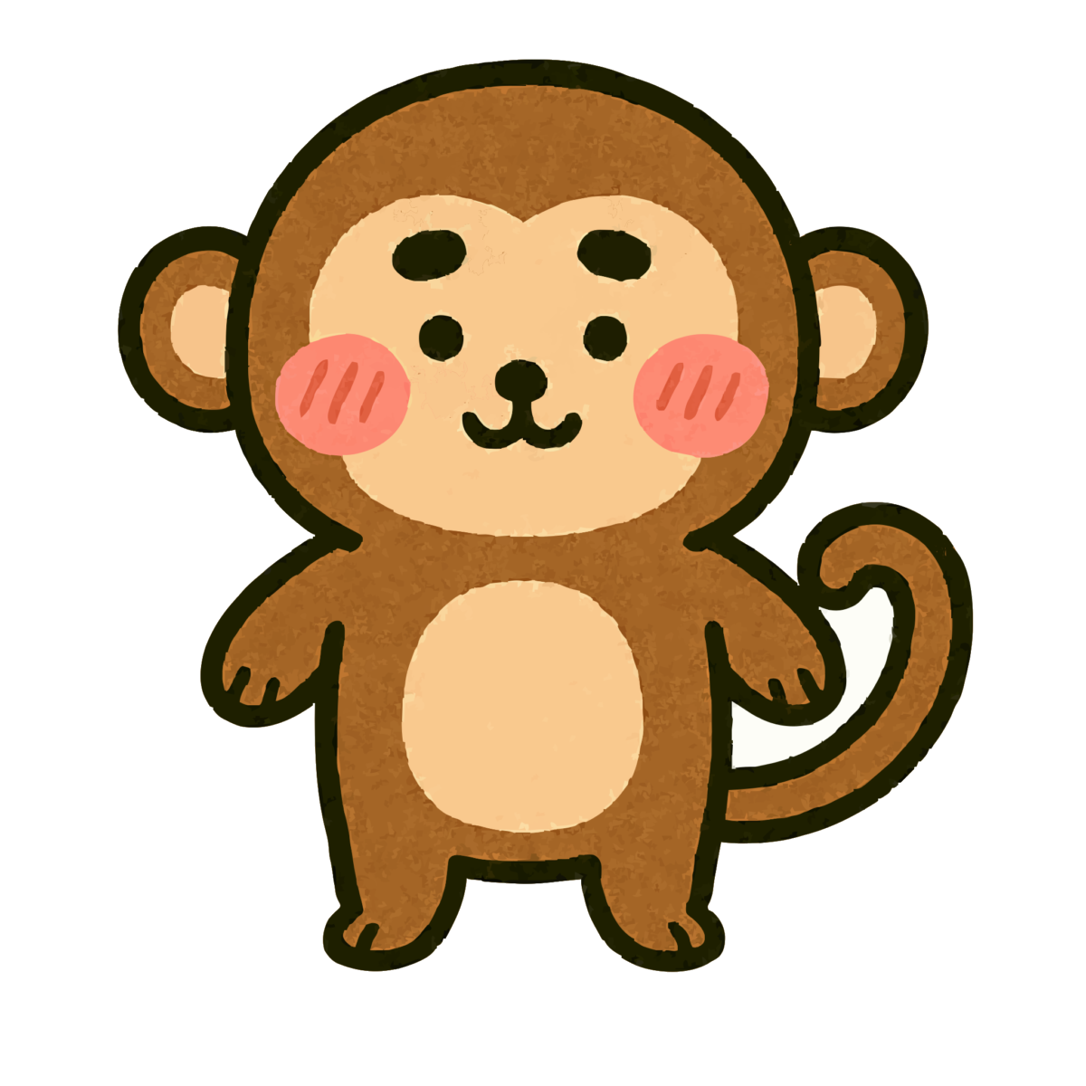 かわいいサルのイラスト無料ダウンロード（カラー）