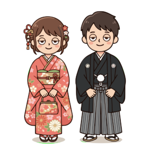 成人式・振袖と袴姿