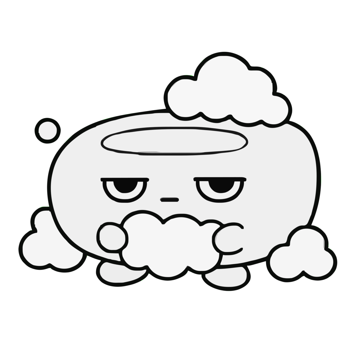 せっけんのイラスト（かわいい）（モノクロ）