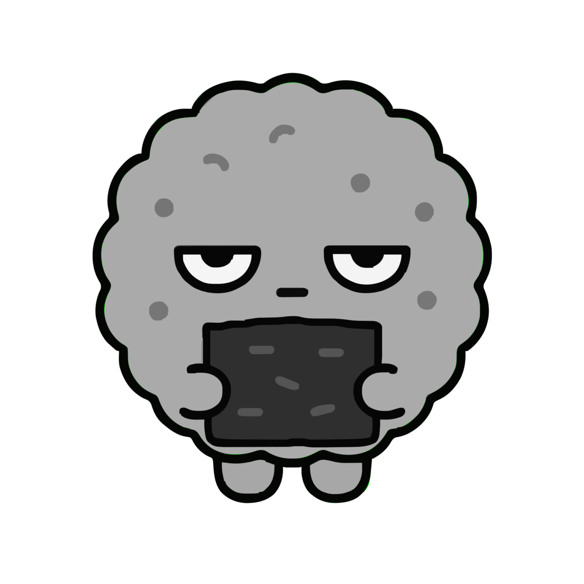 せんべいのイラスト(かわいい)(モノクロ)