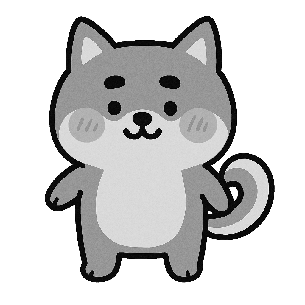 柴犬のイラスト無料ダウンロード(モノクロ)