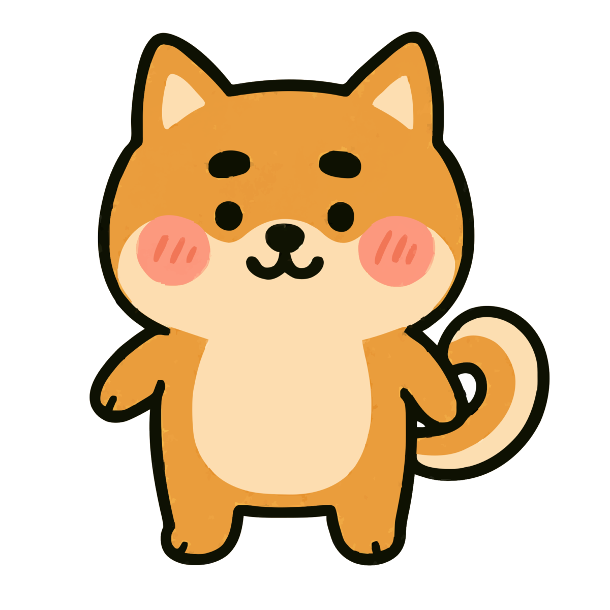 柴犬のイラスト無料ダウンロード(カラー)