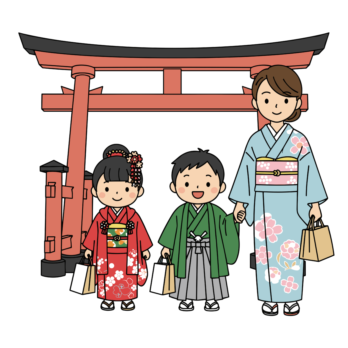 七五三のイラスト無料ダウンロード（カラー）