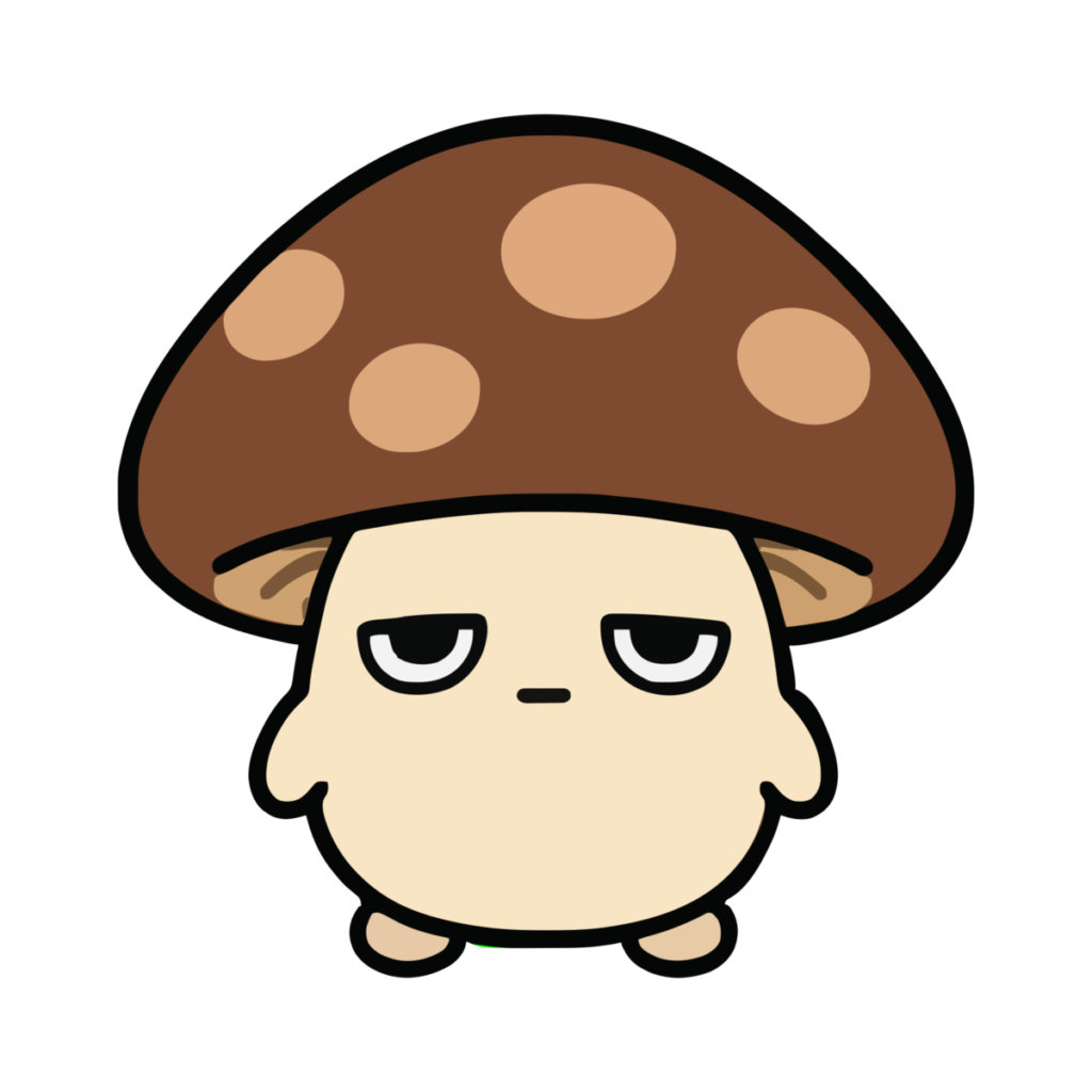 しいたけのイラスト（かわいい）（カラー）
