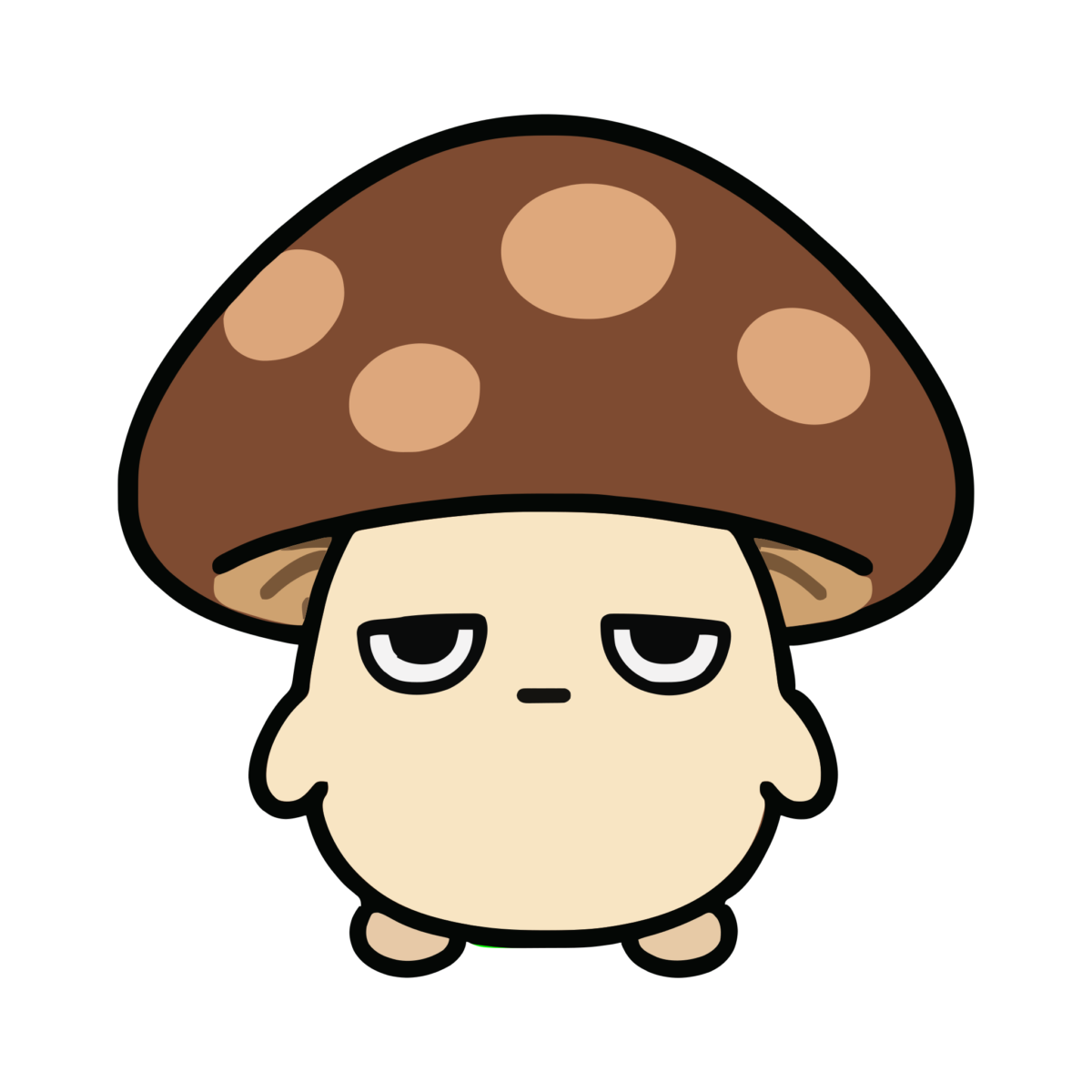しいたけのイラスト（かわいい）（カラー）
