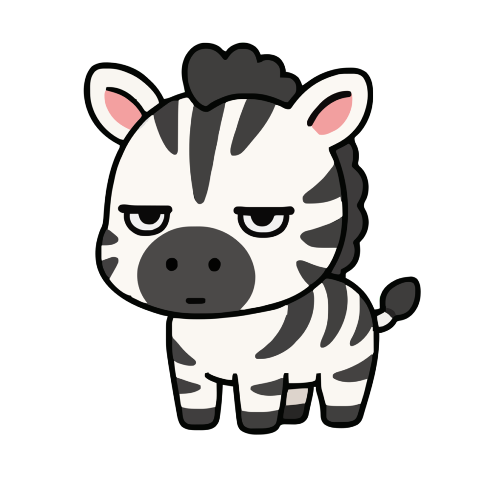 しまうまのイラスト（かわいい）（カラー）