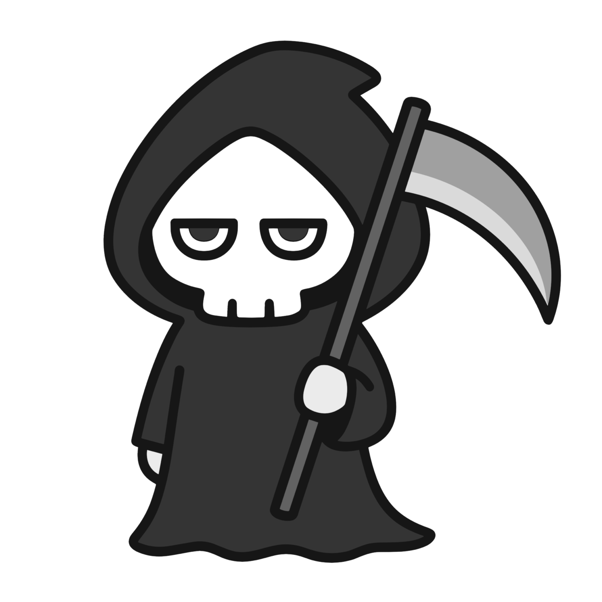 死神（大鎌）のイラスト無料ダウンロード（モノクロ）